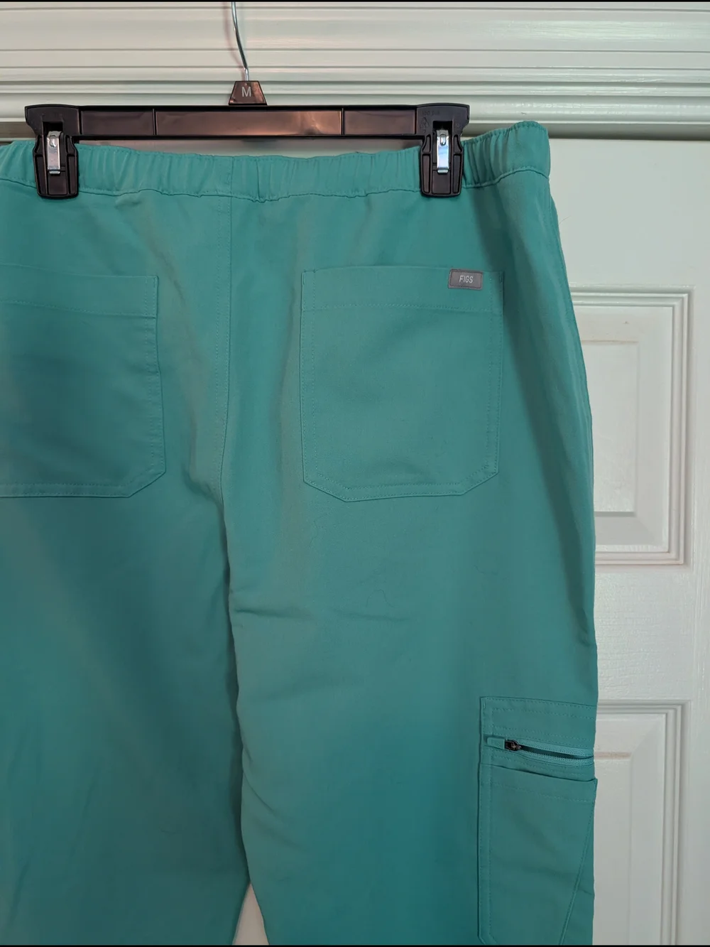 Figs Surgical Green Scrub Pants with Neon Yellow Drawstring